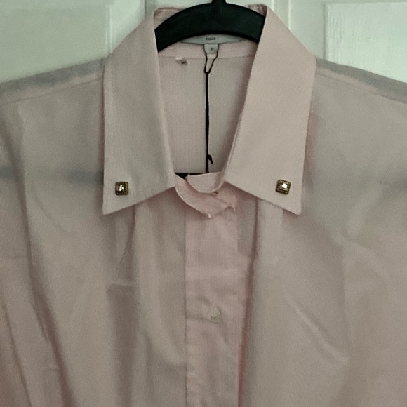 Sandro Pollie Studded Striped Cotton-poplin Shirt - Picture 6 of 16